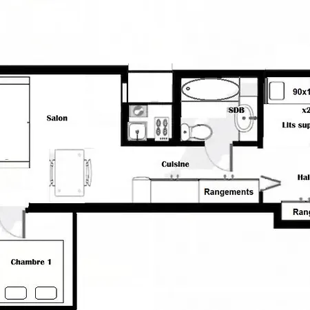 32m2 - 1 Chambre&2 Lits Superposés Appartamento